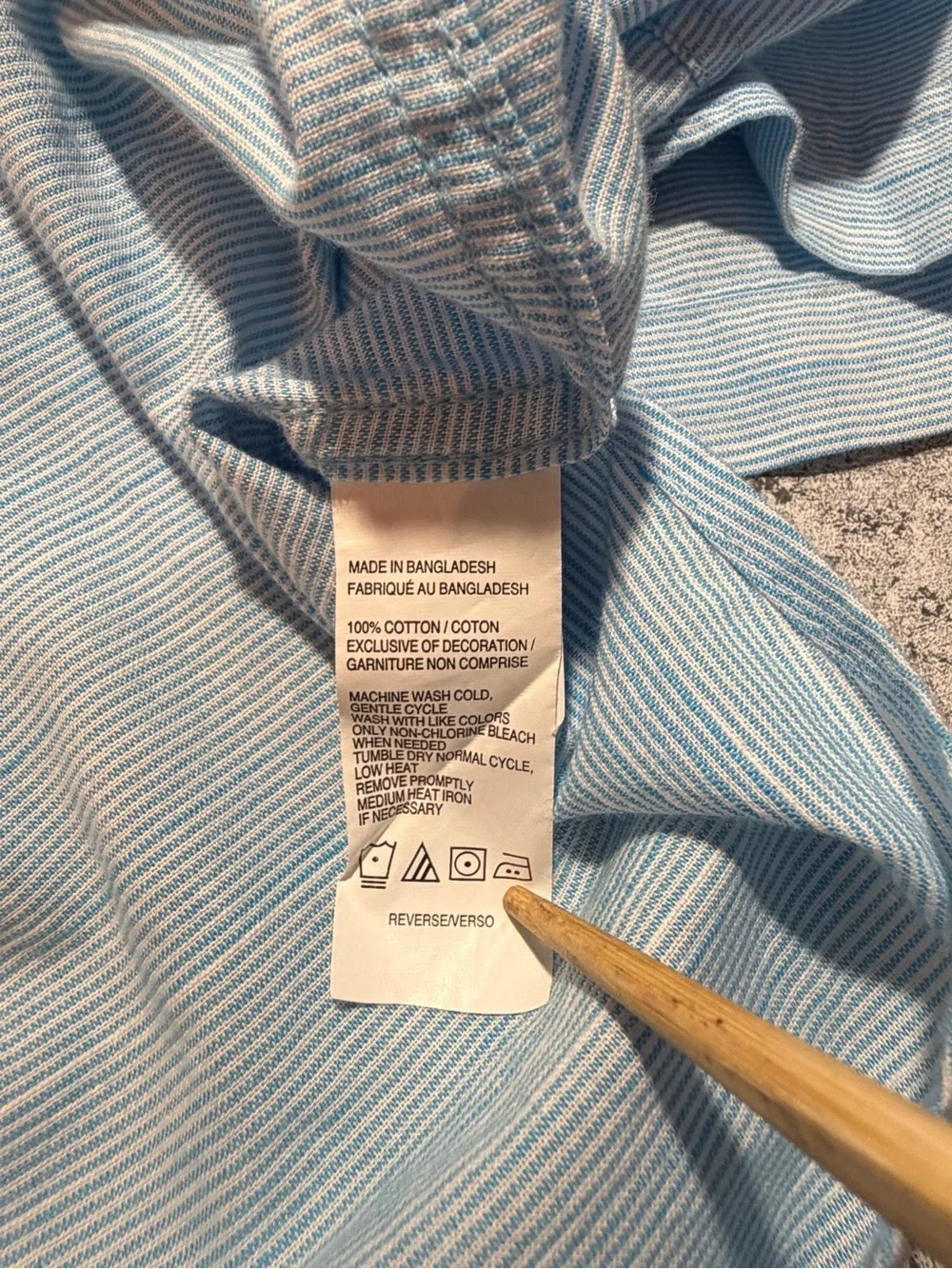 IZOD Saltwater Mens Shirt Blue/ White Fine Stripe Short Sleeve Cotton Size XXL